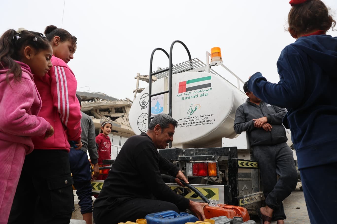 Operation Chivalrous Knight 3 launches a water convoy for the residents of northern Gaza Strip.